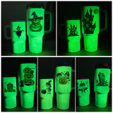 USA warehouse-Halloween 25 pack 20oz glow in the dark leak proof lids handle tumblers for sublimation-Gabby