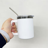 10oz black plated powder coated handle coffee mug with sliding lids for laser engraving-25 pack-USA warehouse