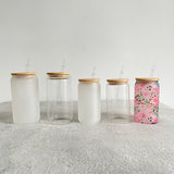 USA warehouse RTS-12oz frosted glass cans with bamboo lids for DIY -Gabby