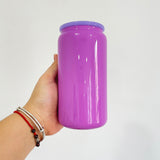 USA warehouse RTS-25pack 16oz macaron glass cans with PP lids for sublimation -Gabby