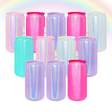 16oz shimmer glitter glass beer cans with PP lids for sublimation-25pack USA warehouse