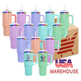 USA 20 pack H2.0 40oz macaron rainbow plated quencher tumbler mugs cups for laser engraving -Gabby