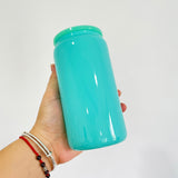 USA warehouse RTS-25pack 16oz macaron glass cans with PP lids for sublimation -Gabby