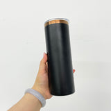 25 pack-New Style 2025 20oz Skinny Copper Plated Tumbler With Lid And Straw Mix Colors For Iced Coffee And Tea