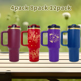 4PACK USA Warehouse RTS 40oz H2.0 Glossy Gold Plated Powder Coated Stainless Steel Tumblers for Laer Engraving-Gabby