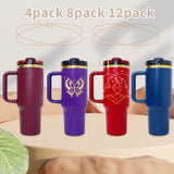 4PACK USA Warehouse RTS 40oz H2.0 Glossy Gold Plated Powder Coated Stainless Steel Tumblers for Laer Engraving-Gabby