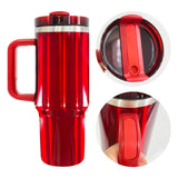 USA warehouse RTS-20pack H2.0 Powder coated silver plated 40oz Christmas red and green tumblers for sublimation _Gabby