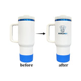 USA warehouse_20 pack black white powder coated blue plated underneath H2.0 40oz quencher tumbler with silicone boot sleeve for laser engraving_Gabby
