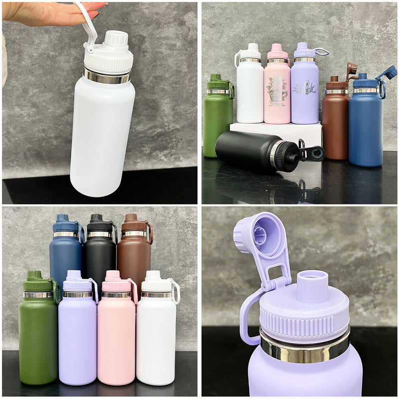 32oz Powder Coat Sports Bottle with Straw Lid | Leakproof Gym & Outdoor Drinkware-Gabby（副本）