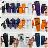 New Arrival- Halloween colors family sets 14oz/40oz Black Mirror underneath powder coat Quencher tumblers-Gabby