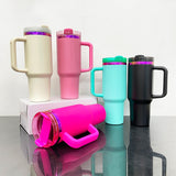 USA warehouse RTS_20 pack powder coated H2.0 40oz purple plated mixed colors tumblers with handle for laser engraving-Gabby