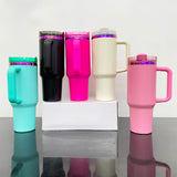 USA warehouse RTS_20 pack powder coated H2.0 40oz purple plated mixed colors tumblers with handle for laser engraving-Gabby