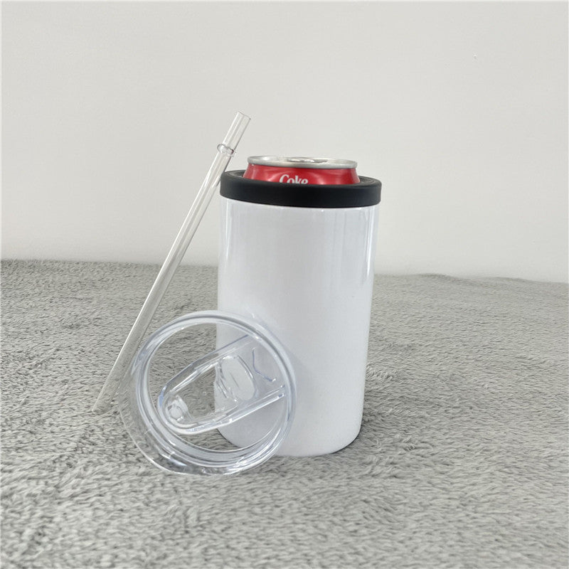 China warehouse 50 pack 12oz white sublimation fatty and slim can cooler with 2 lids-Gabby
