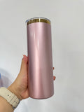 Rose gold color mirror gold underneath 20oz mugs/Straight tumbler & 30oz Flip Straw tumblers-Gabby