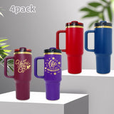 4PACK USA Warehouse RTS 40oz H2.0 Glossy Gold Plated Powder Coated Stainless Steel Tumblers for Laer Engraving-Gabby