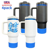 4PACK USA warehouse RTS Blue Underneath 40oz Stainless Steel Tumbler with Protective Boot Handle Double Walled Vacuum Insulated Large Capacity Coffee Travel Mug for Outdoor Sports Gifts-Gabby