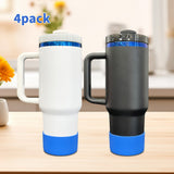 4PACK USA warehouse RTS Blue Underneath 40oz Stainless Steel Tumbler with Protective Boot Handle Double Walled Vacuum Insulated Large Capacity Coffee Travel Mug for Outdoor Sports Gifts-Gabby