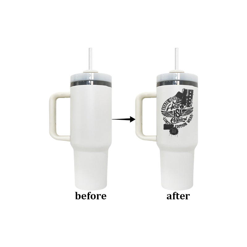 China warehouse _20pcs pack black plated underneath  white powder coated H2.0 40oz coffee tumbler for laser engrave -Gabby