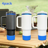 4PACK USA warehouse RTS Blue Underneath 40oz Stainless Steel Tumbler with Protective Boot Handle Double Walled Vacuum Insulated Large Capacity Coffee Travel Mug for Outdoor Sports Gifts-Gabby