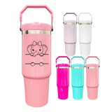 RTS USA warehouse 25 pack 30oz glossy macaron flip straw tumblers for sublimation_Gabby