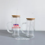 25 pack USA RTS 15oz pre drilled double walled glass snow globe tumbler mugs -Gabby