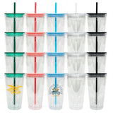 USA warehouse-25pack 16oz mini size double walled snow globe plastic cups water bottles  for kids and wraps-Gabby