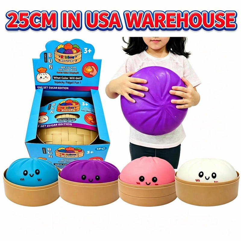 USA warehouse RTS-25cm Jumbo Bao Bun Squishy Blind Box Kawaii Dumpling Fidget Toy Stress Relief Squeeze Gift Set for Kids Adults-Gabby
