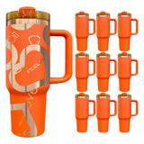20 pack _40oz H2.0 Autumn copper plated Maple leaf red tumblers with handle for laser engraving-Gabby