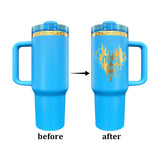 16 pack  Christmas green red baby blue powder coated mirror gold plated underneath 40oz H2.0 Christmas tumbler for laser engraving-Gabby