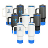 USA warehouse_20 pack black white powder coated blue plated underneath H2.0 40oz quencher tumbler with silicone boot sleeve for laser engraving_Gabby