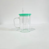 YIPAI USA warehouse RTS_17oz single walled clear glass mugs with handle and PP lids_Gabby