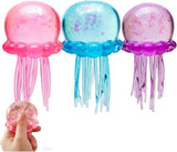 NEEDOH Jelly Squish Toy Glitter Jellyfish Squeeze Stress Relief Fidget Toy for Kids Adults Anxiety Relief Sensory Play
