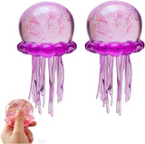 NEEDOH Jelly Squish Toy Glitter Jellyfish Squeeze Stress Relief Fidget Toy for Kids Adults Anxiety Relief Sensory Play