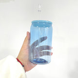60 pack USA warehouse RTS  clear colored jelly PET 16oz 20oz plastic can soda beer can with colorful pp lids-Gabby