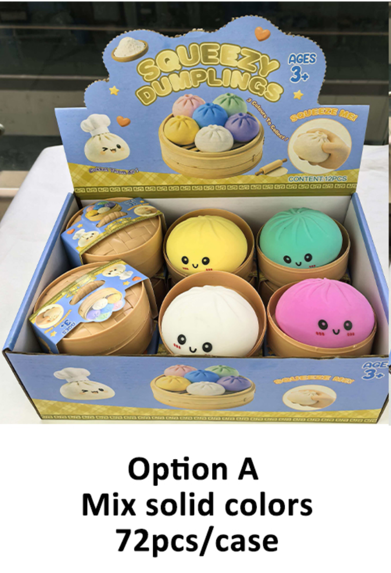 China warehouse Hot selling-72pcs-Dumpling Squishies Glitter TPR Maltose Squishy Soft Toys Colorful Stress Balls Squeeze Toys Slow Rebound Stress Relief Toy-Gabby