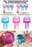 NEEDOH Jelly Squish Toy Glitter Jellyfish Squeeze Stress Relief Fidget Toy for Kids Adults Anxiety Relief Sensory Play