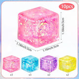 Nee Dohh Nice Cube Super Glitter Squish Fidget Toy - Stress Relief Squishy Cube for Kids & Adults, 2.25" Sensory Toy-Gabby