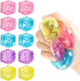 Nee Dohh Nice Cube Super Glitter Squish Fidget Toy - Stress Relief Squishy Cube for Kids & Adults, 2.25" Sensory Toy-Gabby