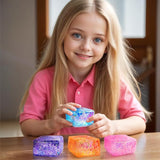 Nee Dohh Nice Cube Super Glitter Squish Fidget Toy - Stress Relief Squishy Cube for Kids & Adults, 2.25" Sensory Toy-Gabby