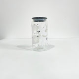 USAa warehouse 50 pack 16oz Halloween designs  3D touch UV printing beer glass can with plastic lid and clear PP straw-Gabby