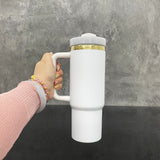 USA warehouse-20 pack 30oz H2.0 mirror gold plated powder coated tumblers for laser engraving-Gabby