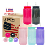 RTS USA warehouse 50 pack olored macaron 16oz plastic Acrylic soda can with colorful pp lids_Gabby