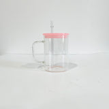YIPAI USA warehouse RTS_17oz single walled clear glass mugs with handle and PP lids_Gabby