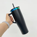 customization birthday wedding Commemorative gifts new leak proof rainbow plated underneath 40oz curved tumbler with lids and straws for laser engraving -Gabby