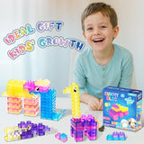 40-Piece Jelly Squishy Building Blocks Decompression Educational Toy for Children TPE Material Sensory Soft Building-Gabby