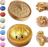 Dumpling Squishies Glitter TPR Maltose Squishy Soft Toys Colorful Stress Balls Squeeze Toys Slow Rebound Stress Relief Toy