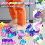 40-Piece Jelly Squishy Building Blocks Decompression Educational Toy for Children TPE Material Sensory Soft Building-Gabby