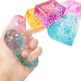 Nee Dohh Nice Cube Super Glitter Squish Fidget Toy - Stress Relief Squishy Cube for Kids & Adults, 2.25" Sensory Toy-Gabby