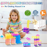 40-Piece Jelly Squishy Building Blocks Decompression Educational Toy for Children TPE Material Sensory Soft Building-Gabby