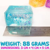 Nee Dohh Nice Cube Super Glitter Squish Fidget Toy - Stress Relief Squishy Cube for Kids & Adults, 2.25" Sensory Toy-Gabby